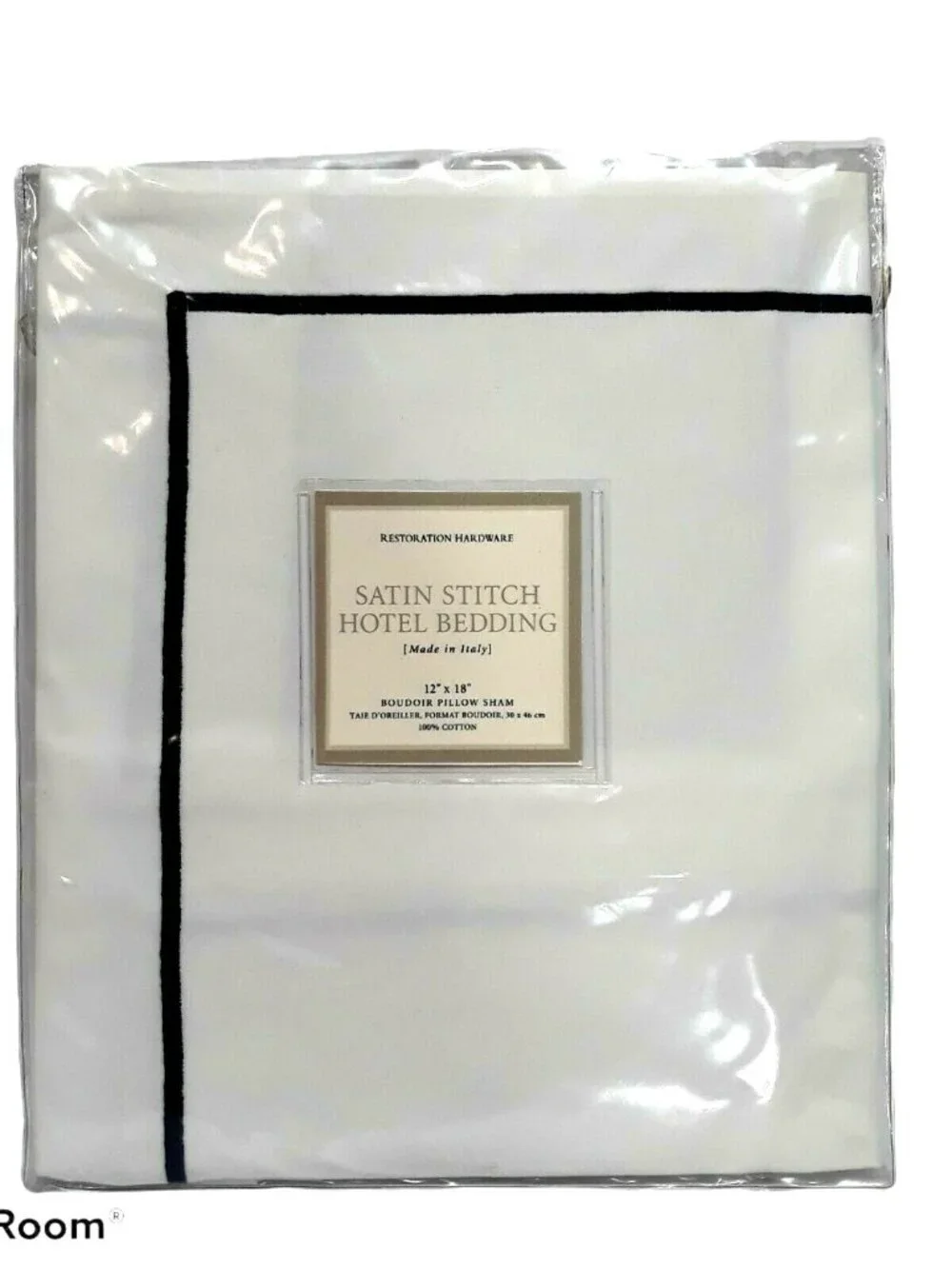 New Restoration Hardware Satin Stitch Hotel Bedding 12 x 18 Boudoir Pillow Sham